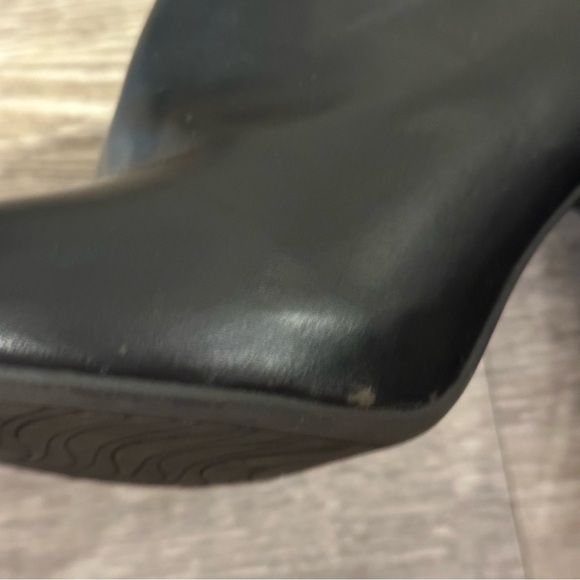 IMPO Faux Leather Black Heeled Boots with Silver Accent Down Back - Picture 11 of 15